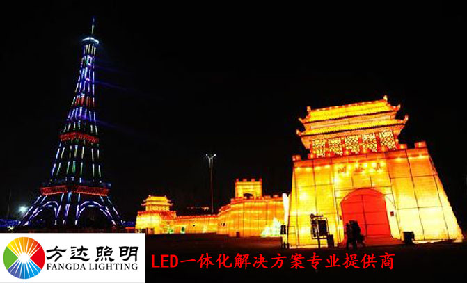 安徽省阜阳市生态乐园国家4A级景区夜景户外亮化工程