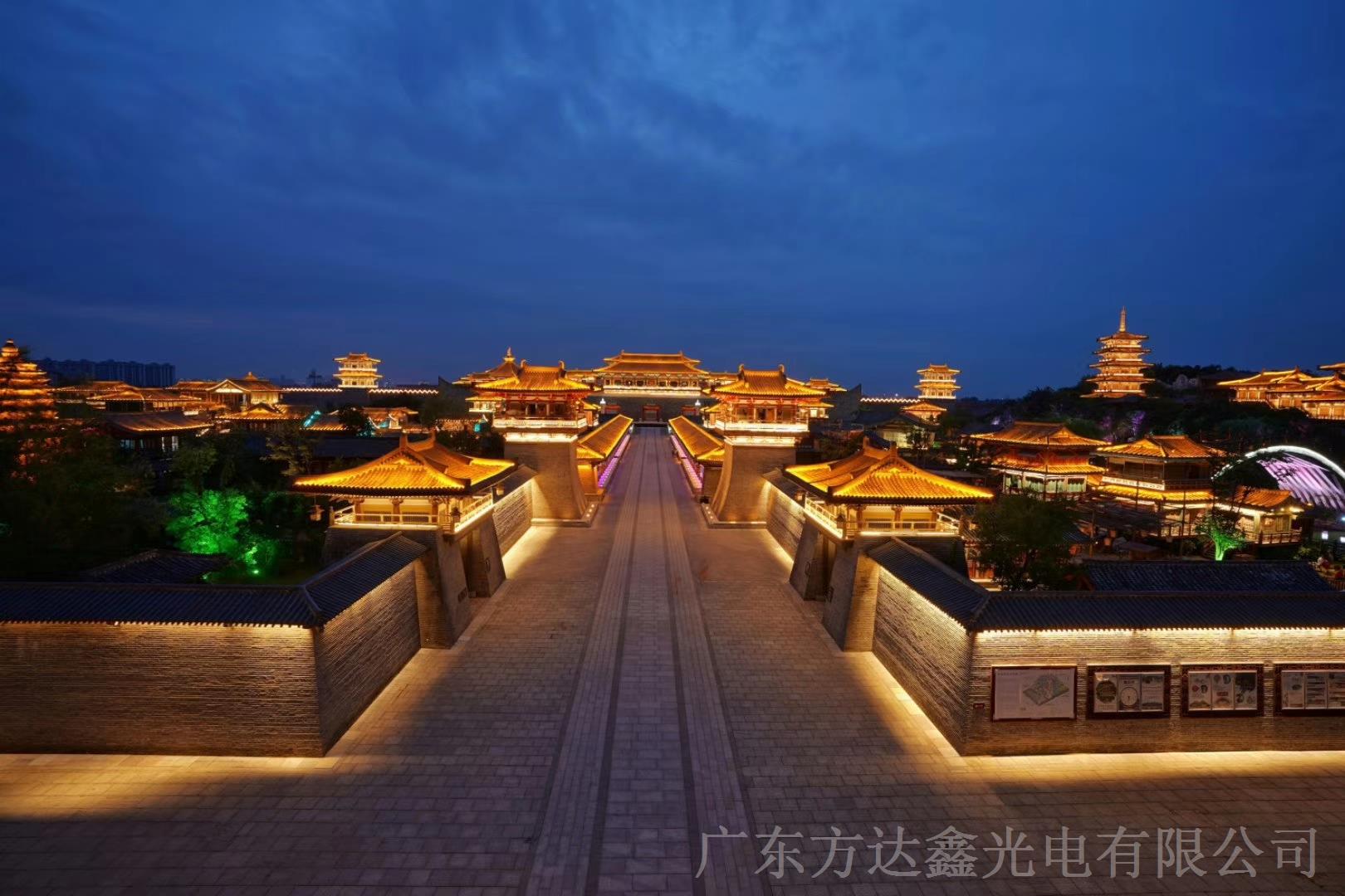 广东泓禧汇助力国内最大仿唐建筑群湖北襄阳唐城影视基地夜景亮化工程完美收官！
