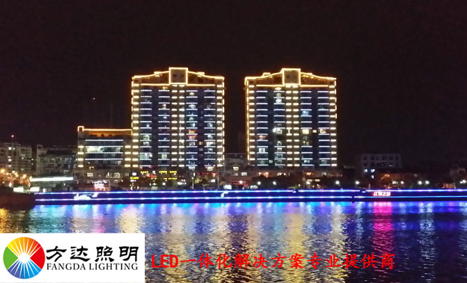 广东开平沿江路户外夜景亮化工程