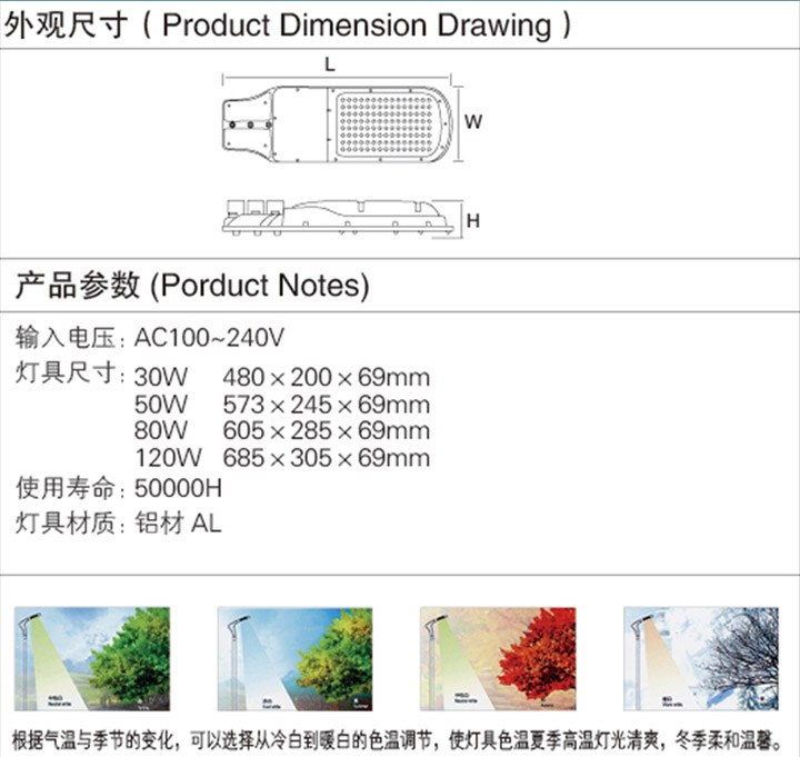 LED一体化路灯S01-120W